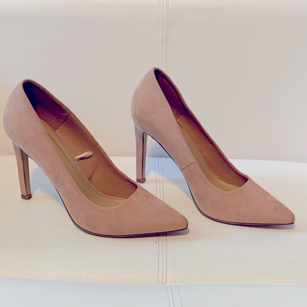Suede tan heels